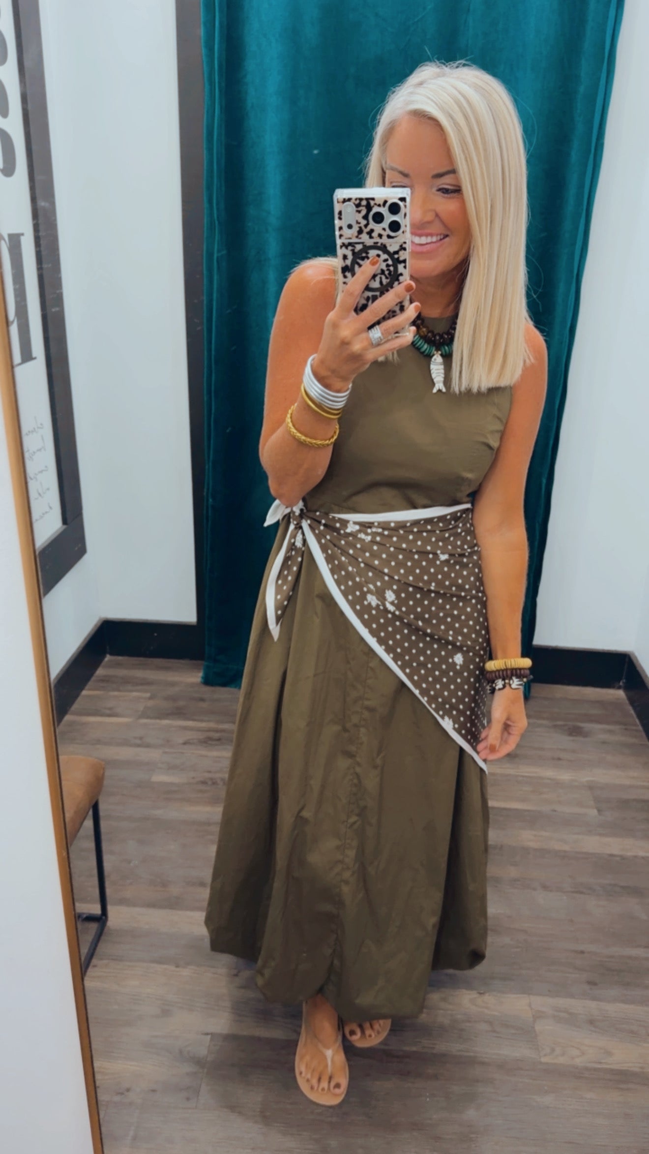 Solid Midi Dress