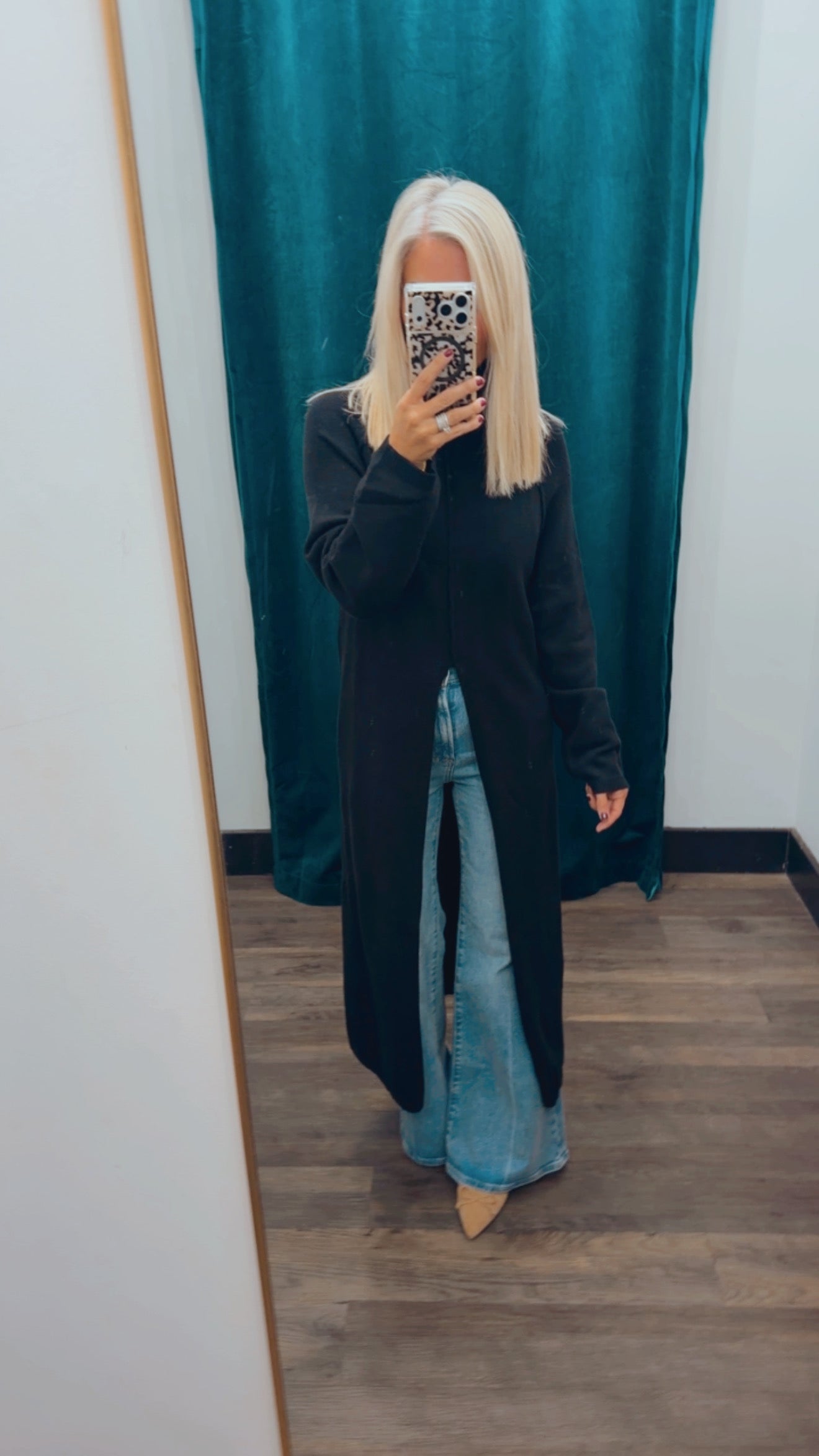 Front Slit Midi Sweater Dress