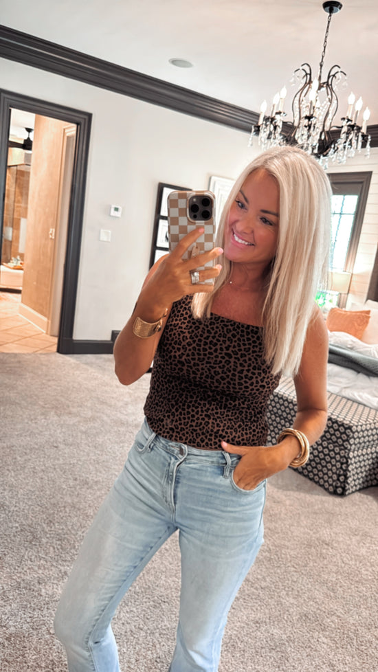 Leopard Square Neck Bodysuit