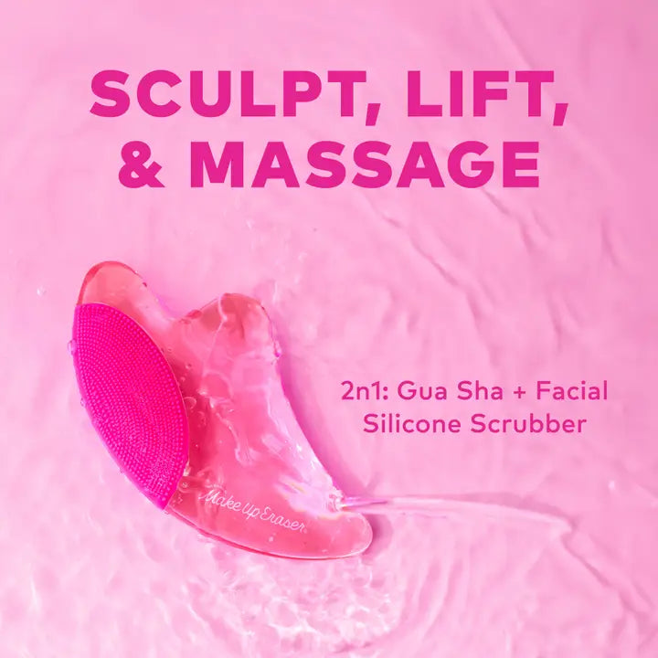Puff Eraser: 2n1 Gua Sha & Facial Scrubber
