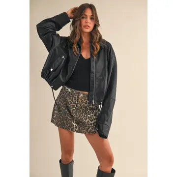 Edgy Faux Leather Jacket