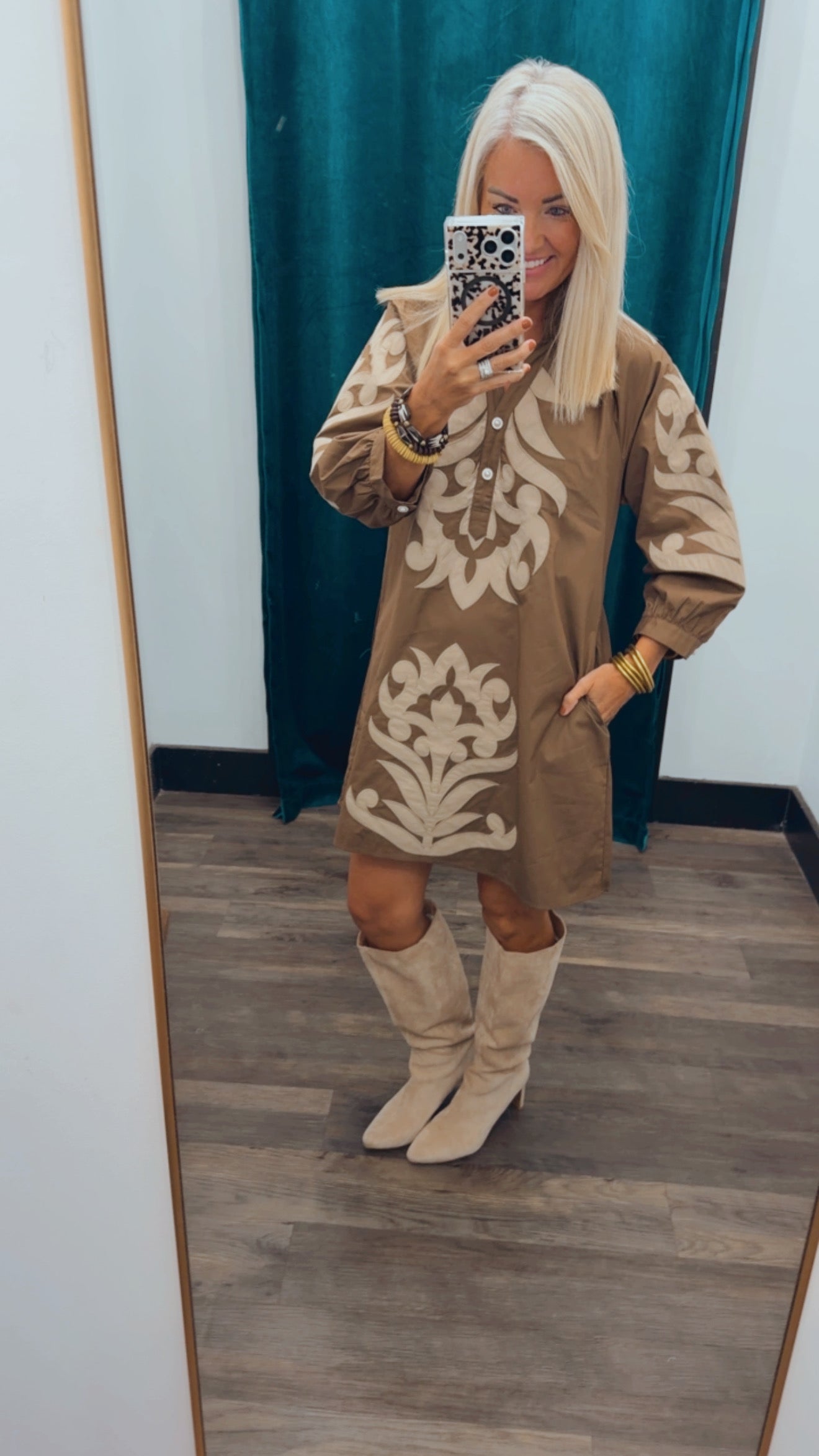 Baroque Floral Shift Dress