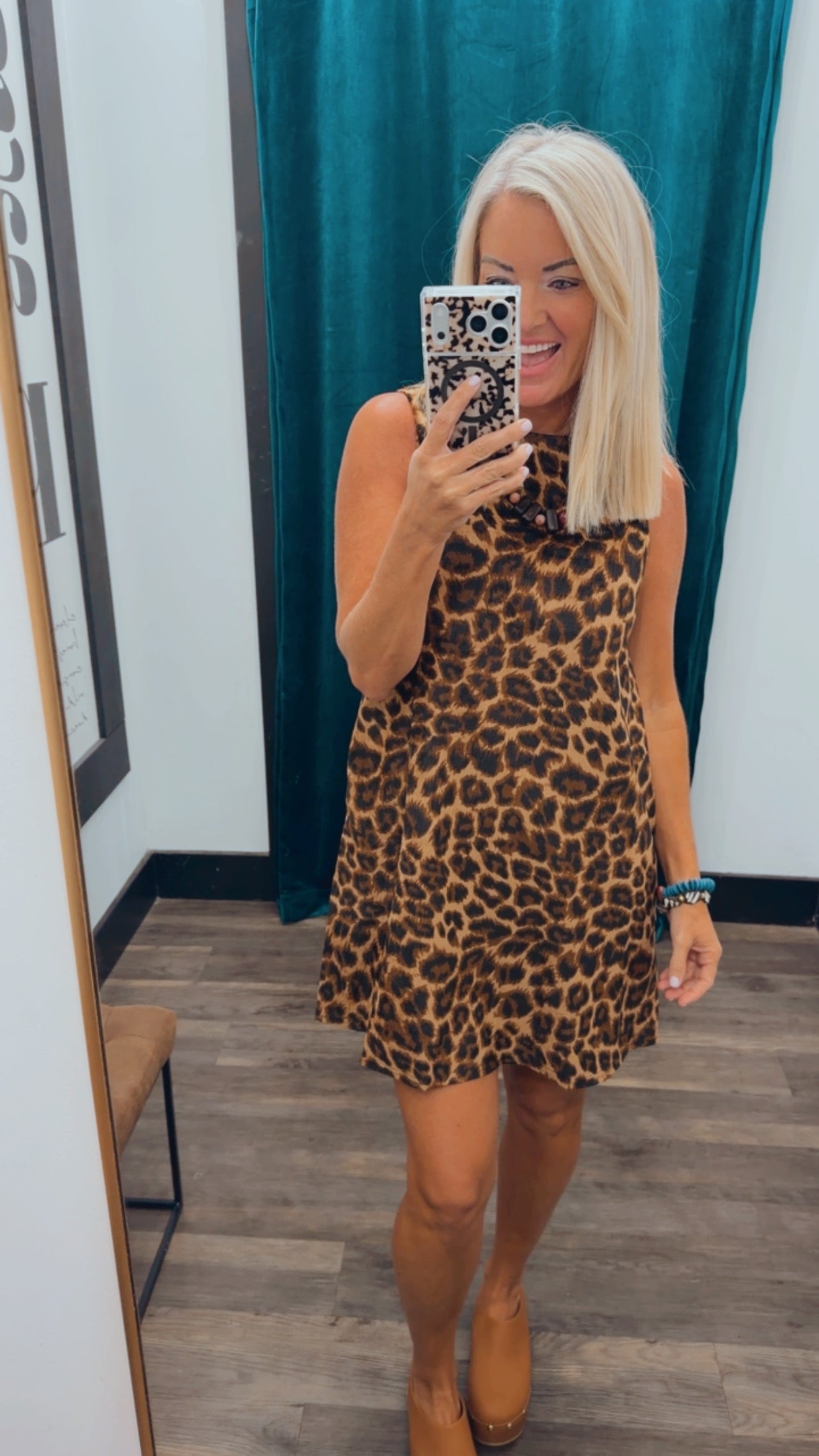 Leopard Shift Mini Dress