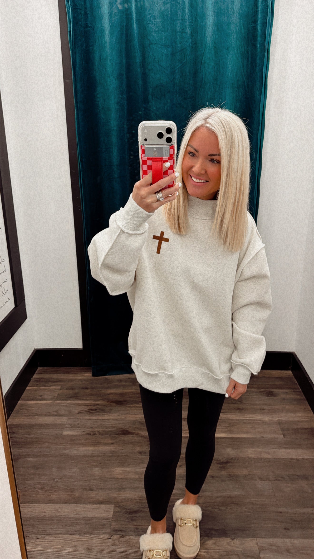 Cross and Jesus Saves Reversible Sweatshirt