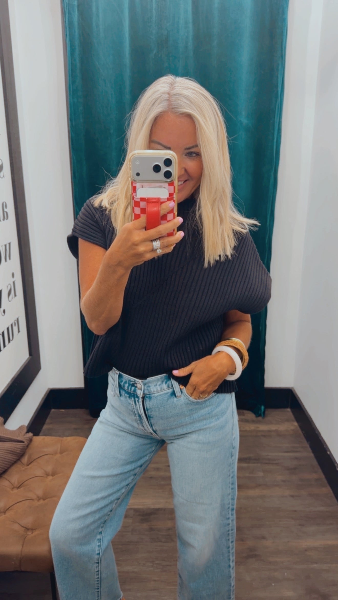 Ribbed Mock Neck