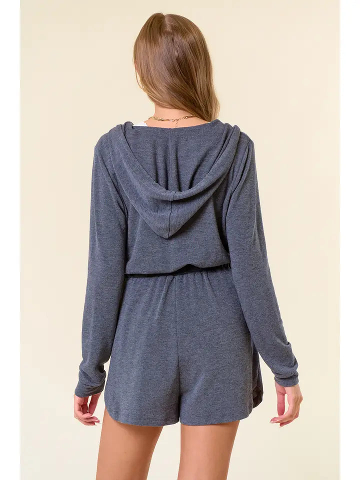 French Terry Romper W/Hood