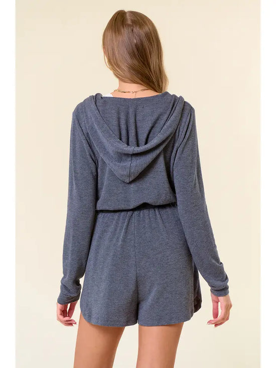 French Terry Romper W/Hood