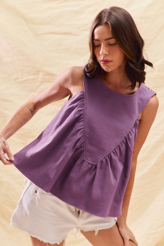 Game Day Ruched Sleeveless Top