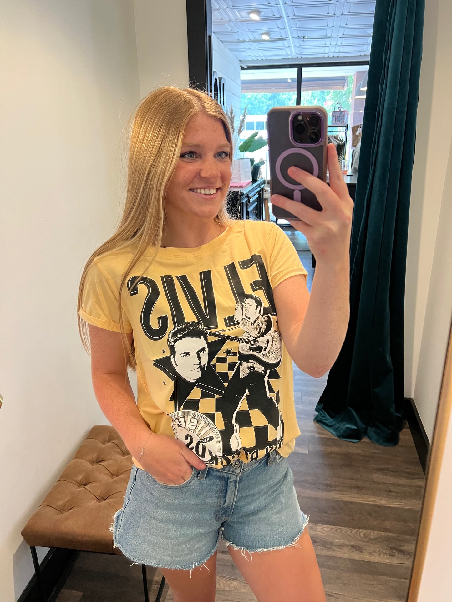 Sun Record X Elvis Burn Out Tee