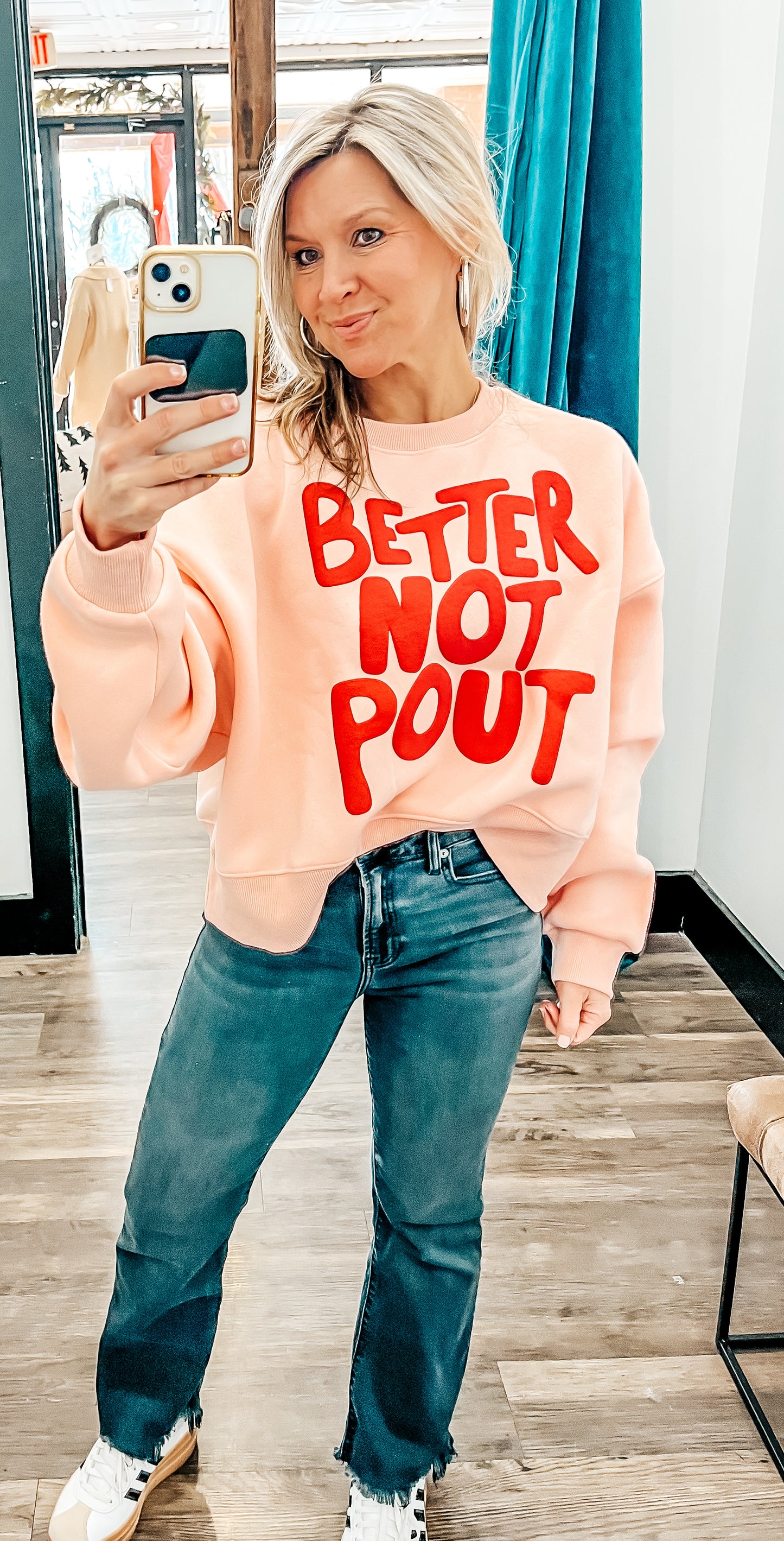 Better Not Pout Puff Crop Sweatshirt
