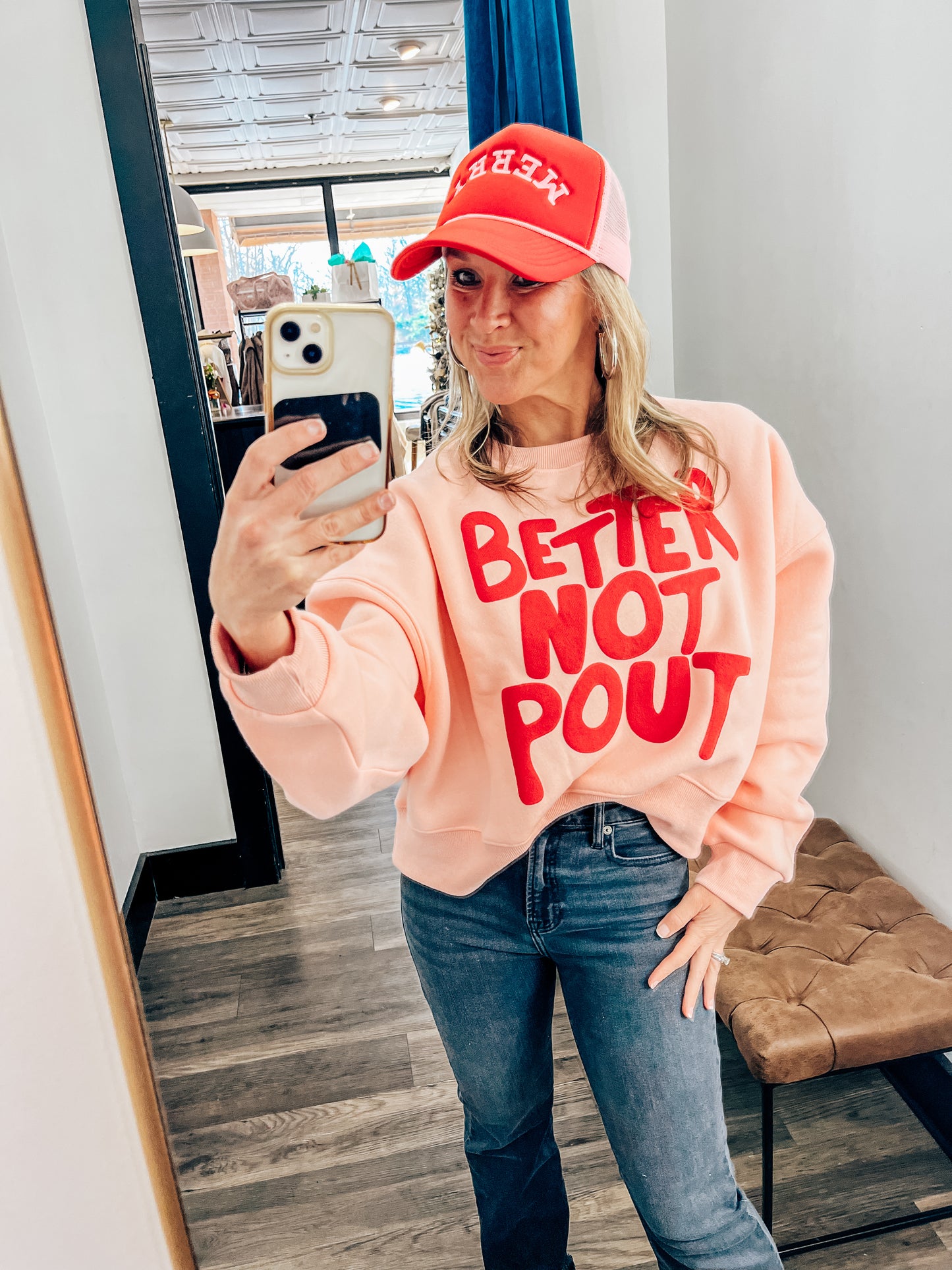 Better Not Pout Puff Crop Sweatshirt