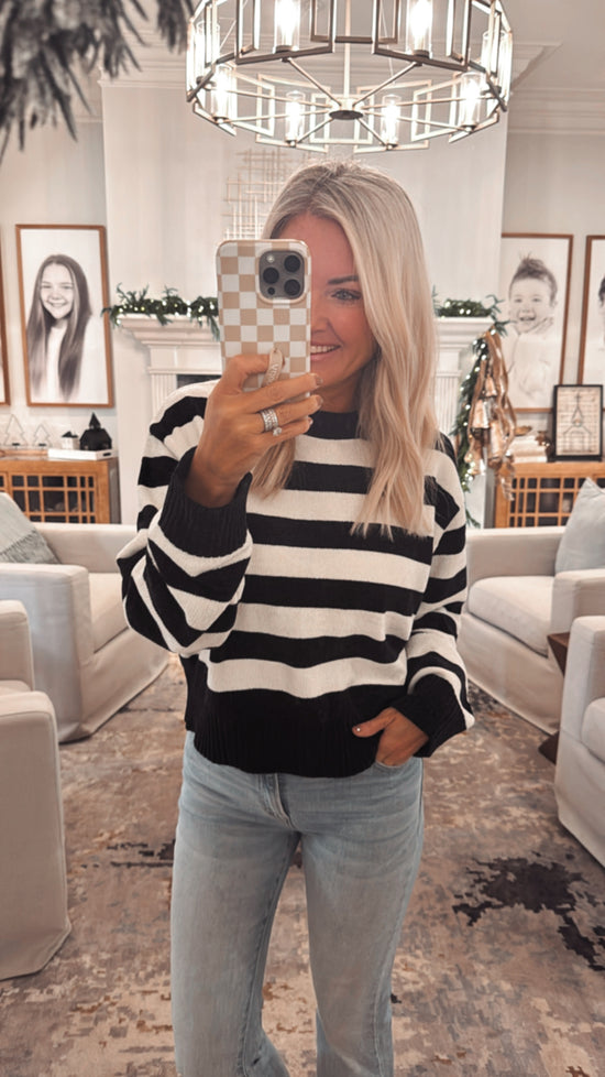 Striped Sweater with Ribbed Edge