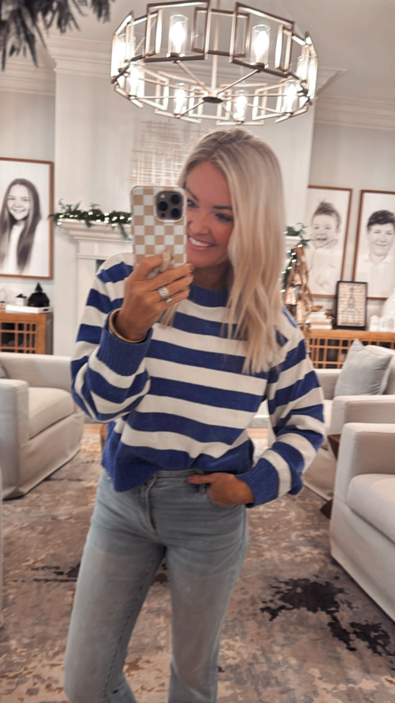 Striped Sweater with Ribbed Edge