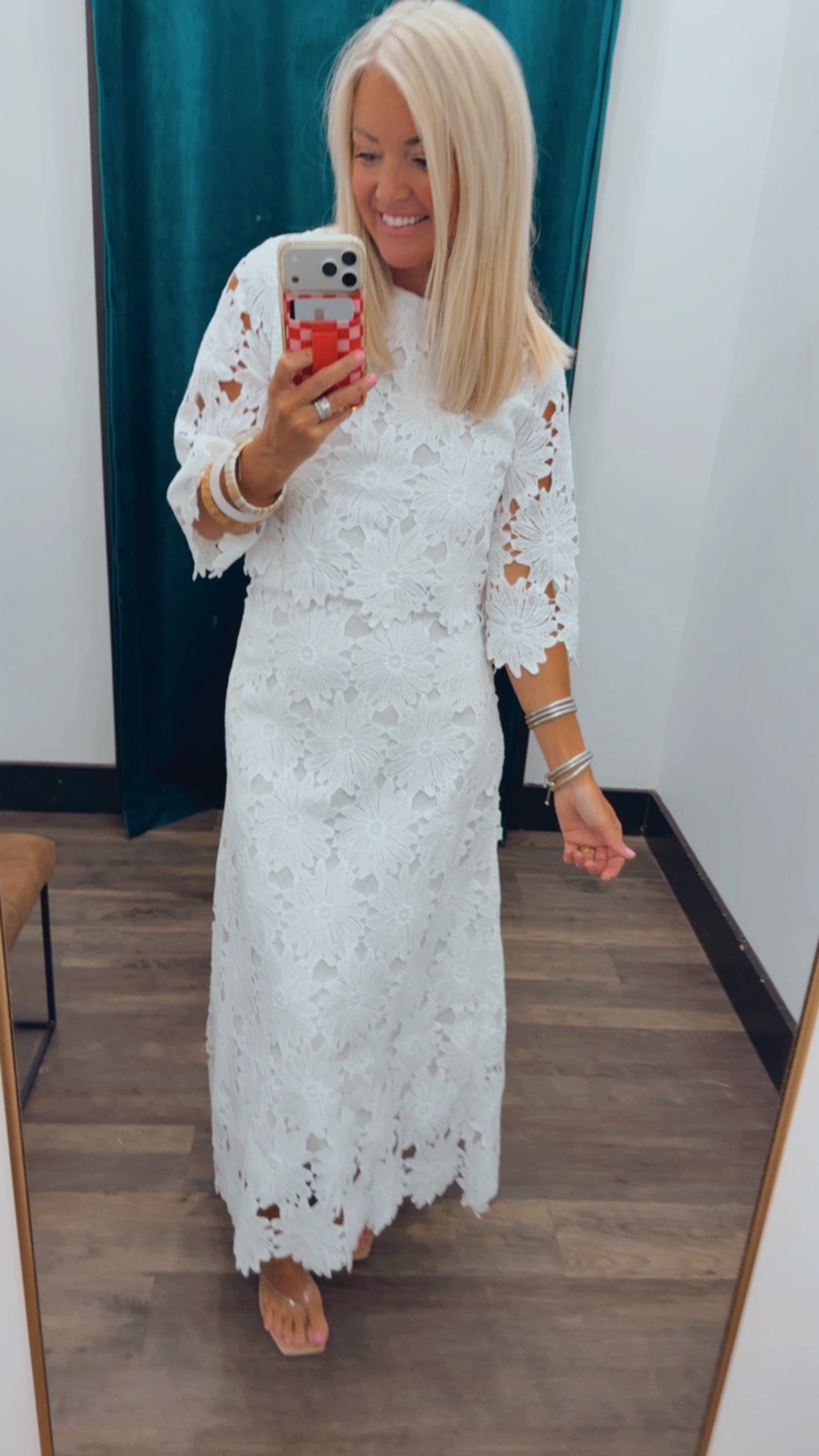 Floral Lace Midi Skirt
