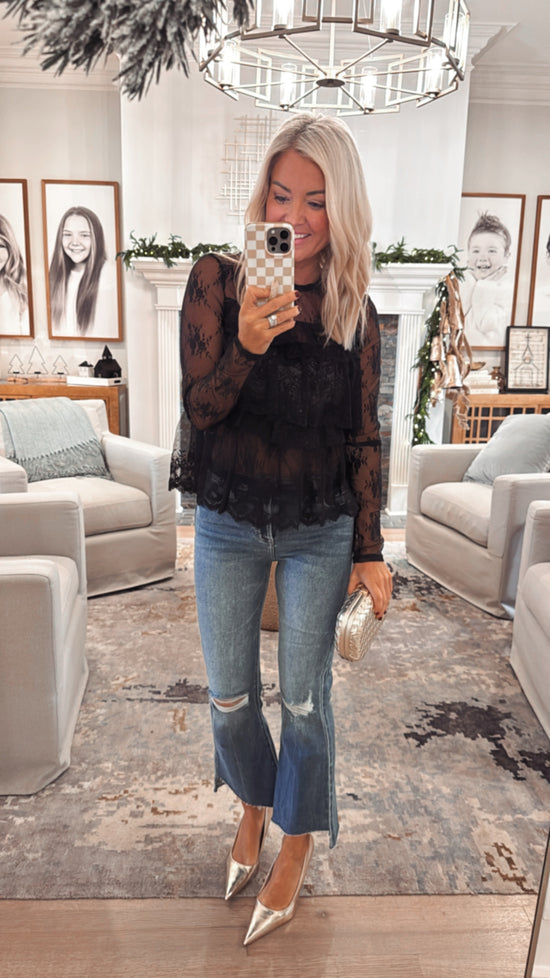 Lace Ruffle Layering Blouse