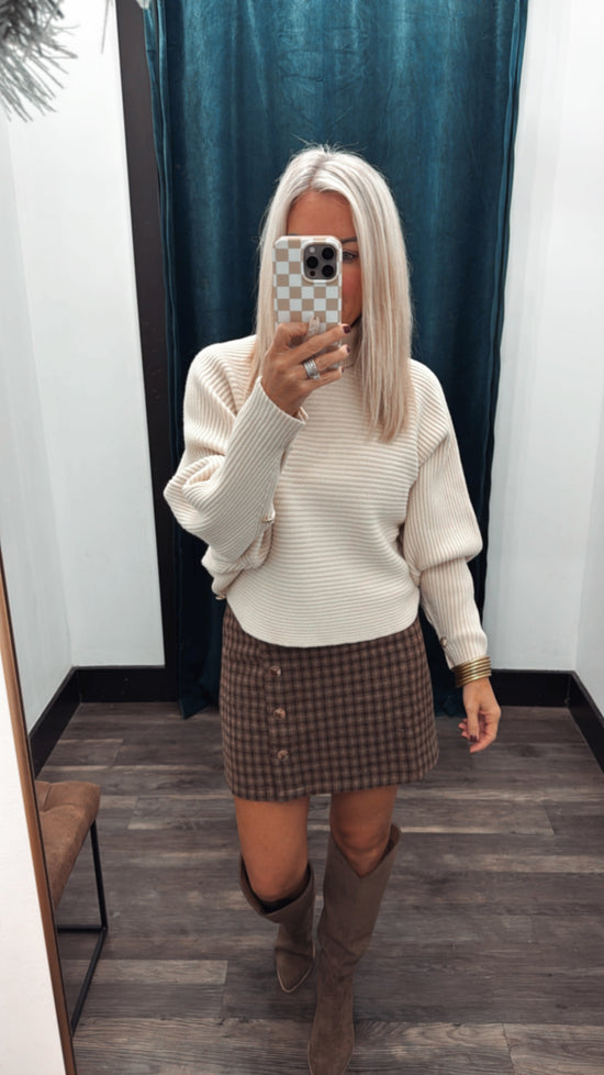 Button Front Mini Skirt