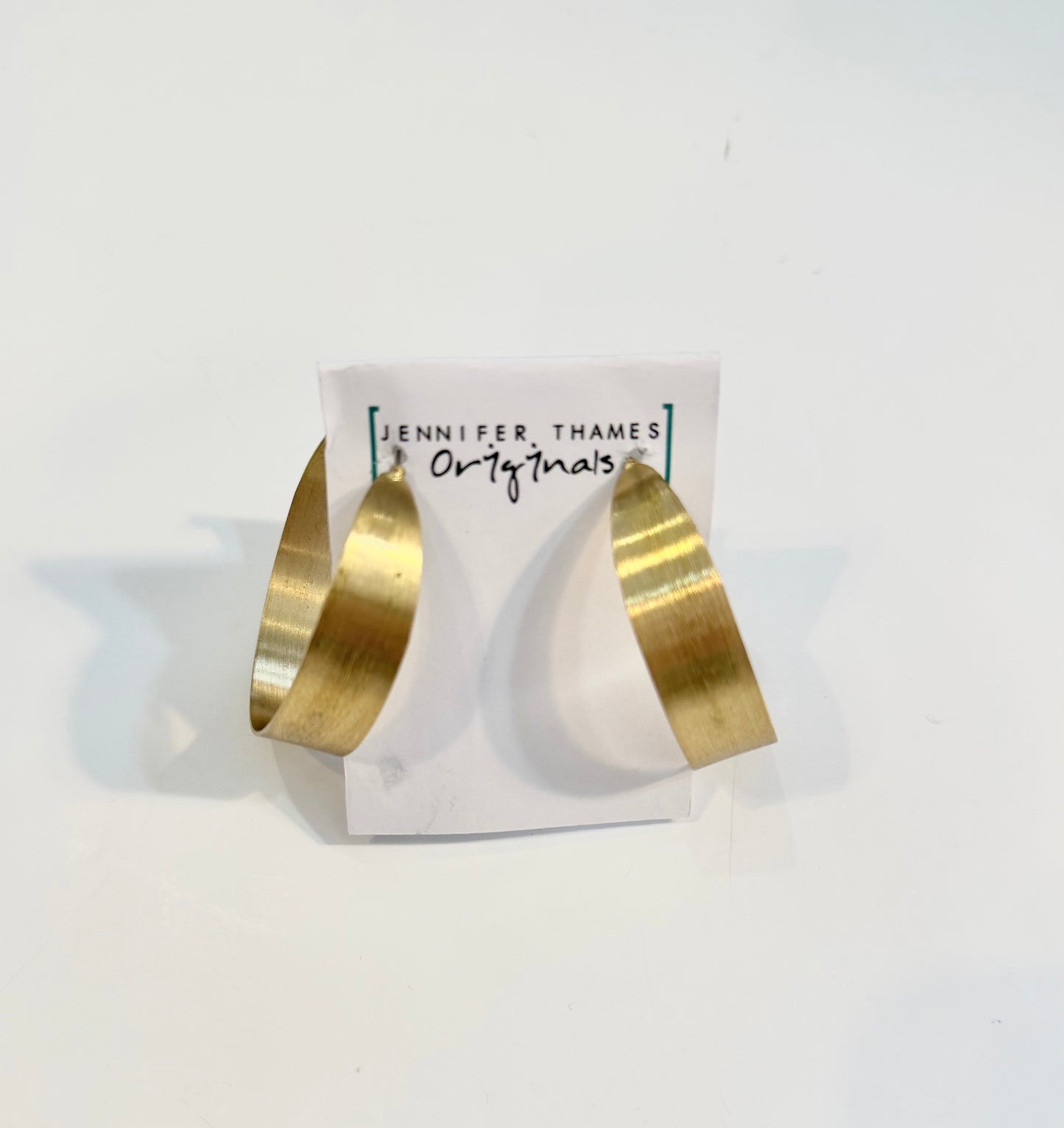 Brushed Gold Flat Hoop