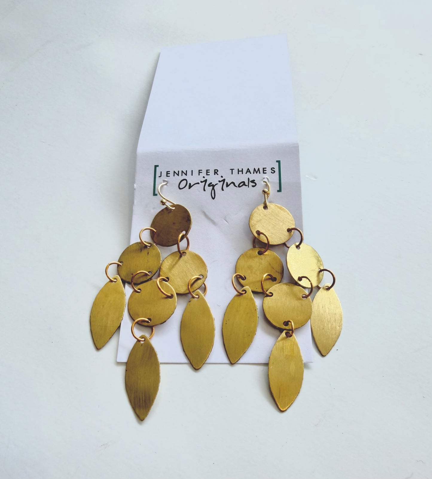 Brushed Gold Dangle Earrings