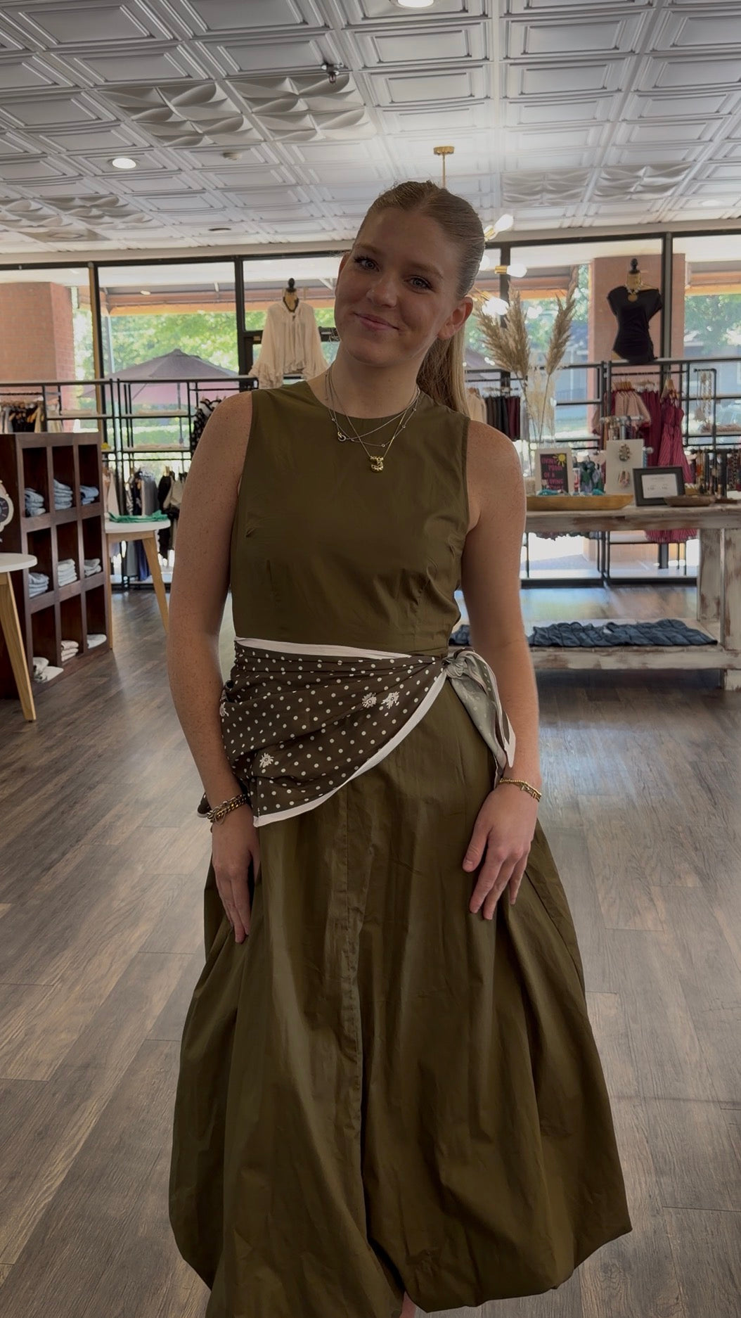 Solid Midi Dress