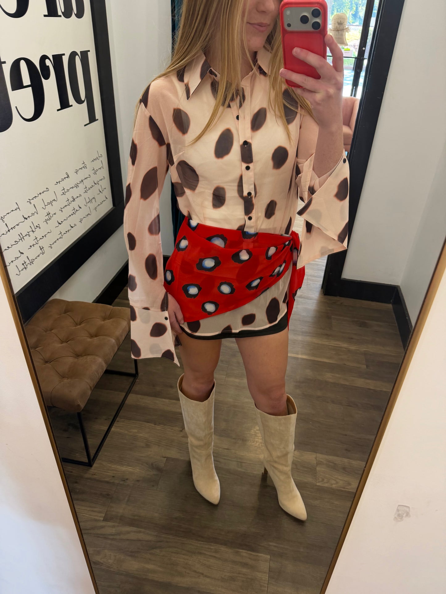 Sheer Wrap Mini Dress