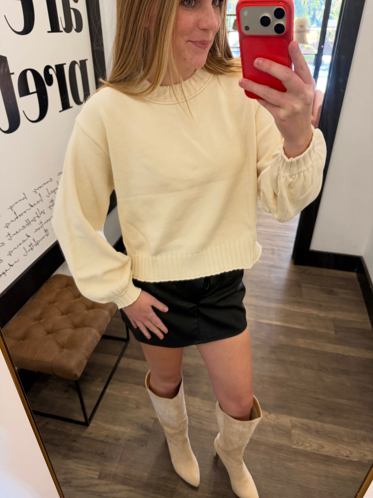 Cozy Cropped Knit Top