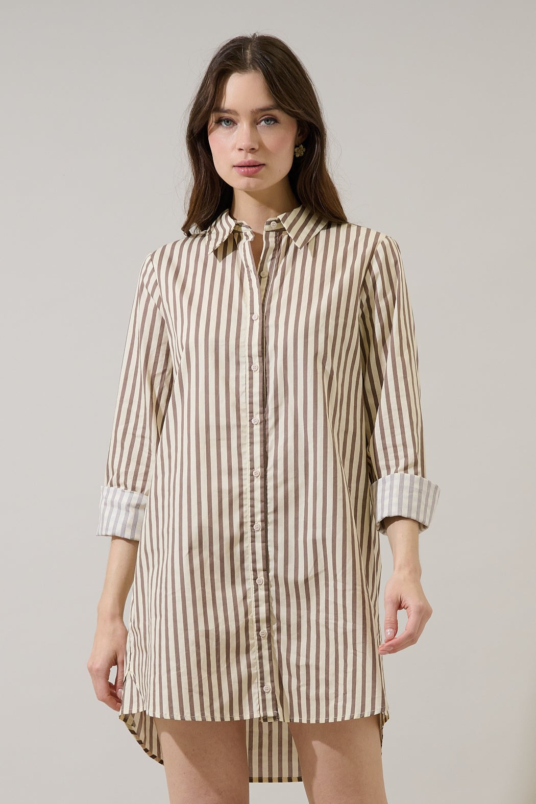 Keina Striped Luba Oversized Shirt Mini Dress