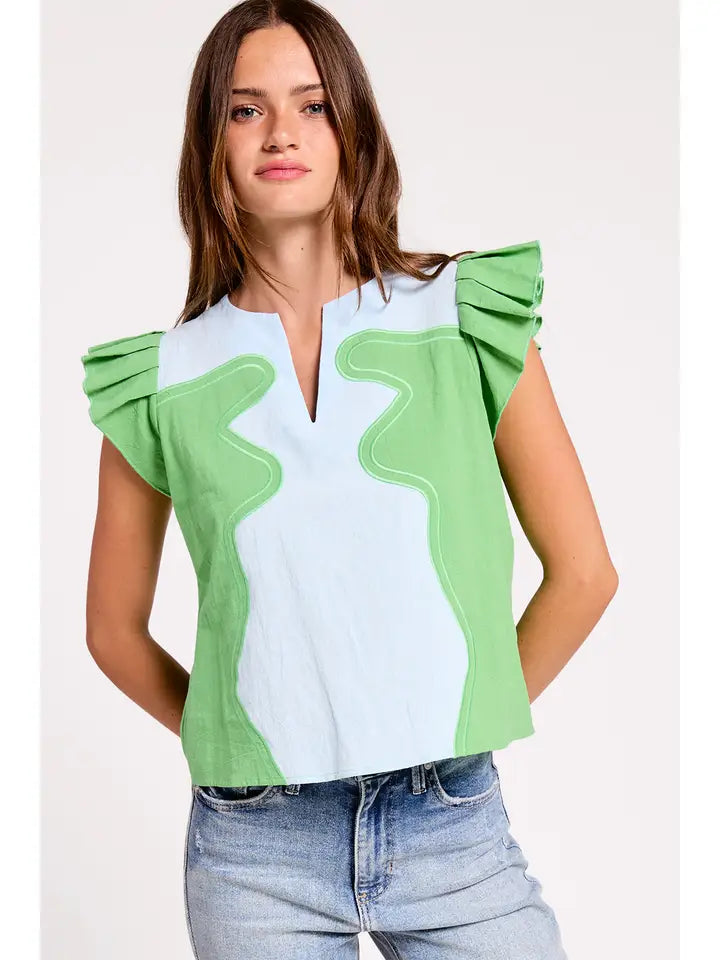 Wavy Pop Flutter Top