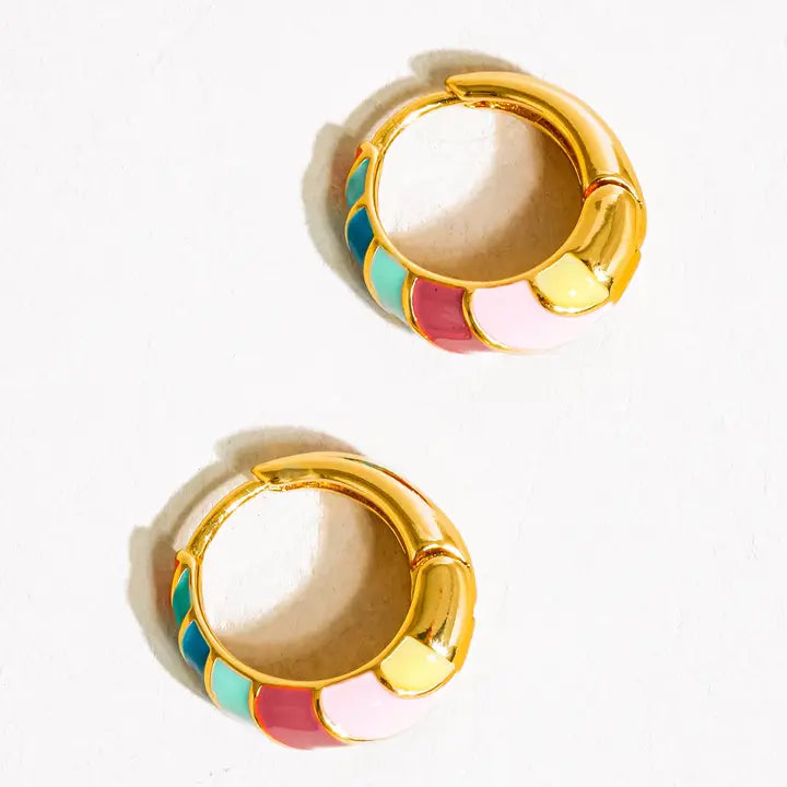 Paloma Colorful Striped Hoop Earring