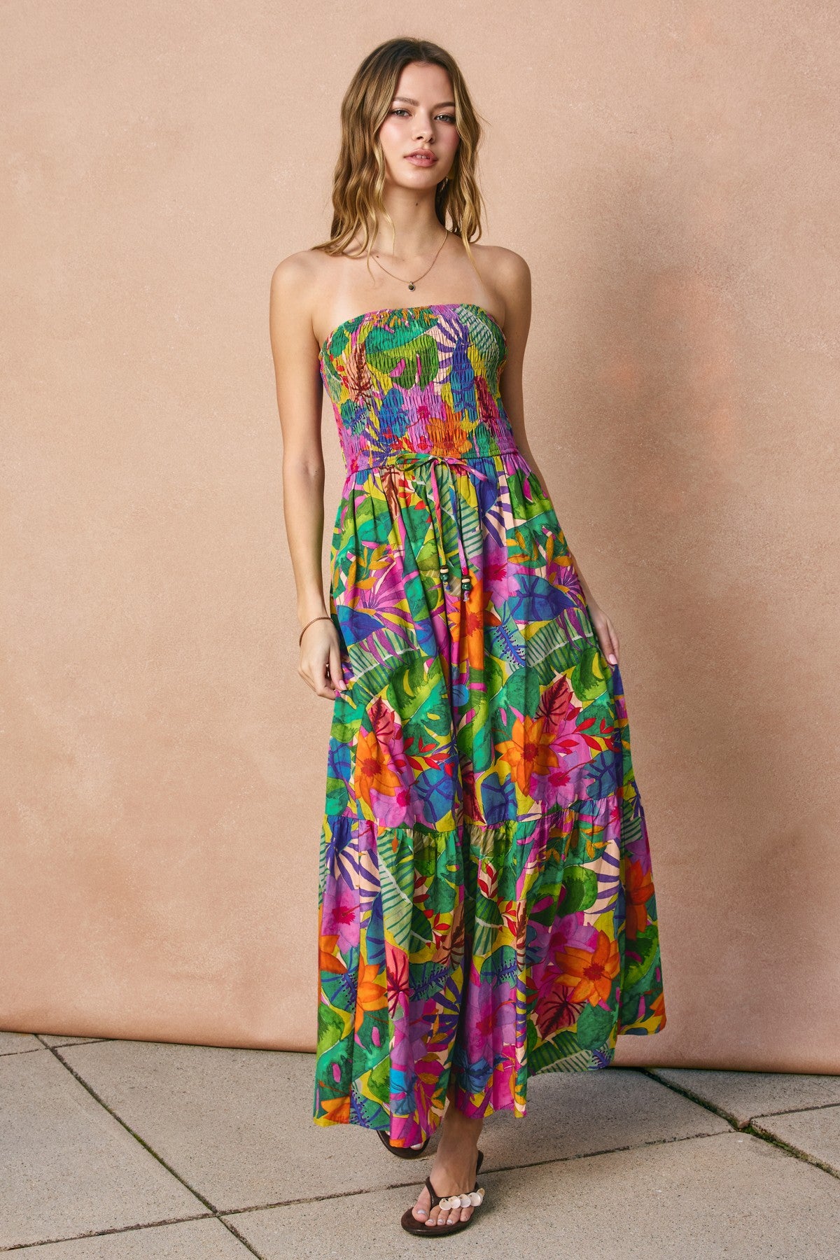 Resort Botanica Smocked Tube Dress