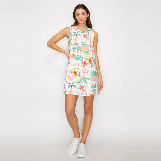 Retro Tropical Mini Dress