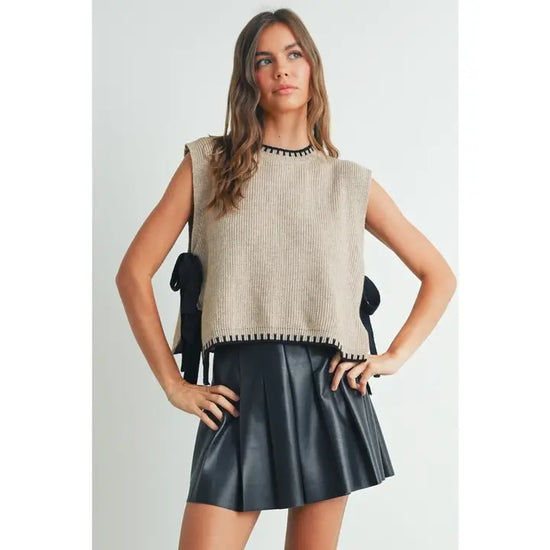 Sophisticated Tie Sweater Top
