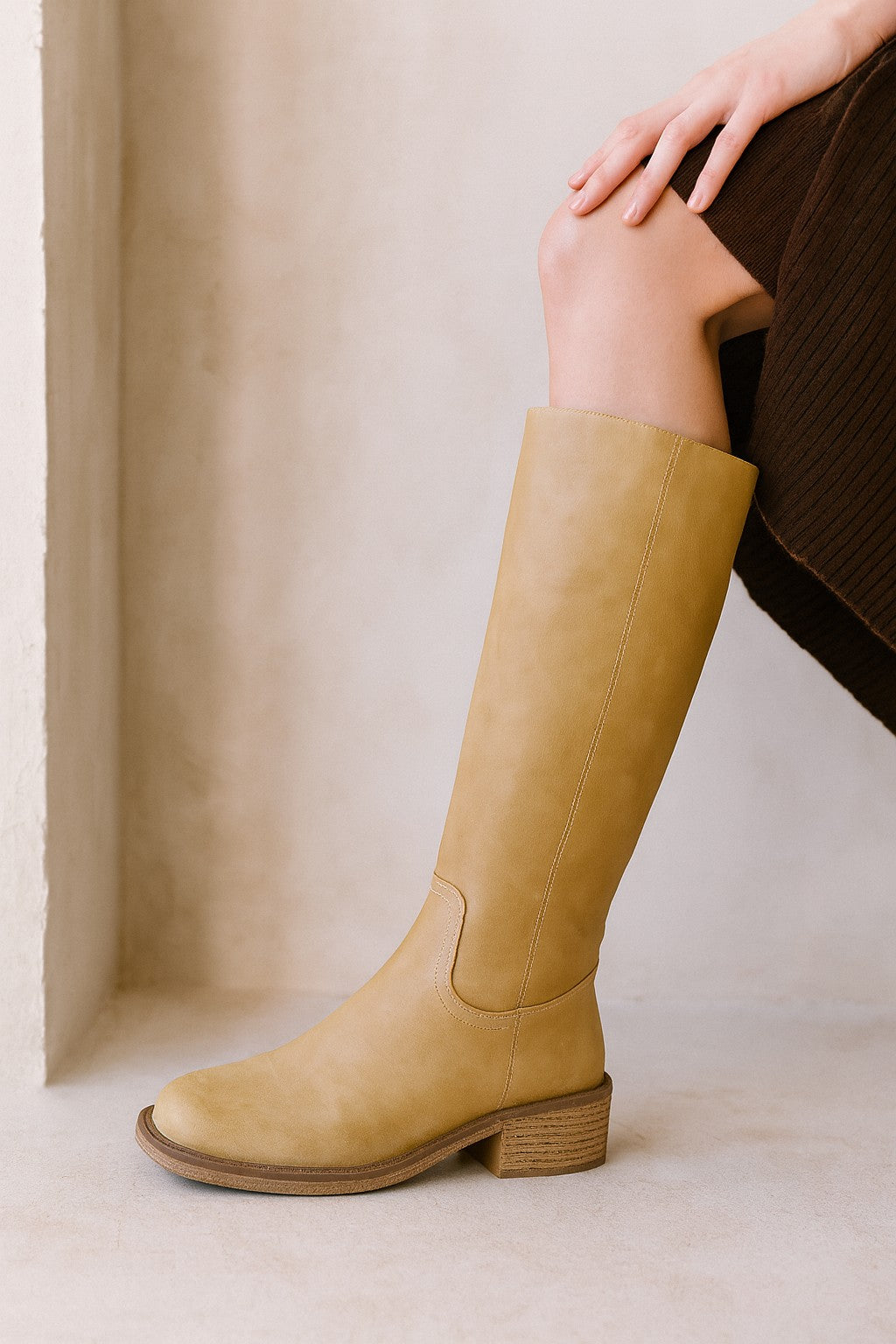 Tall Riding Boots With Low Block Heel