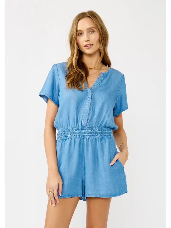 Tencel Elastic Waist Romper