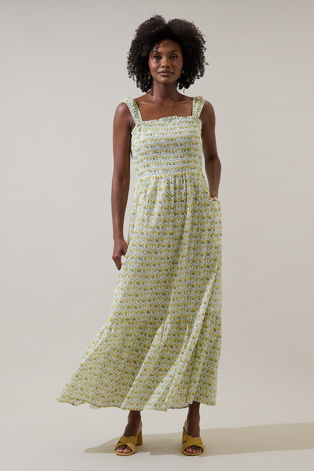Trinny Medallion Tayla Smocked Maxi Dress