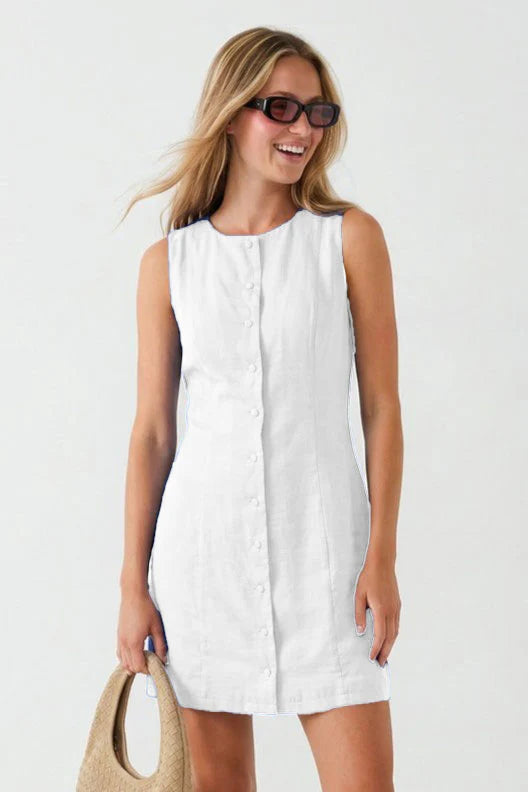 Button-Front Mini Dress