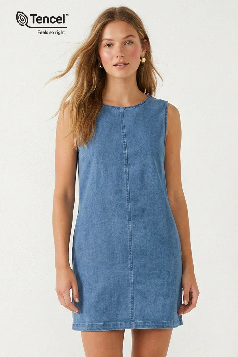 Denim Mini Shift Dress