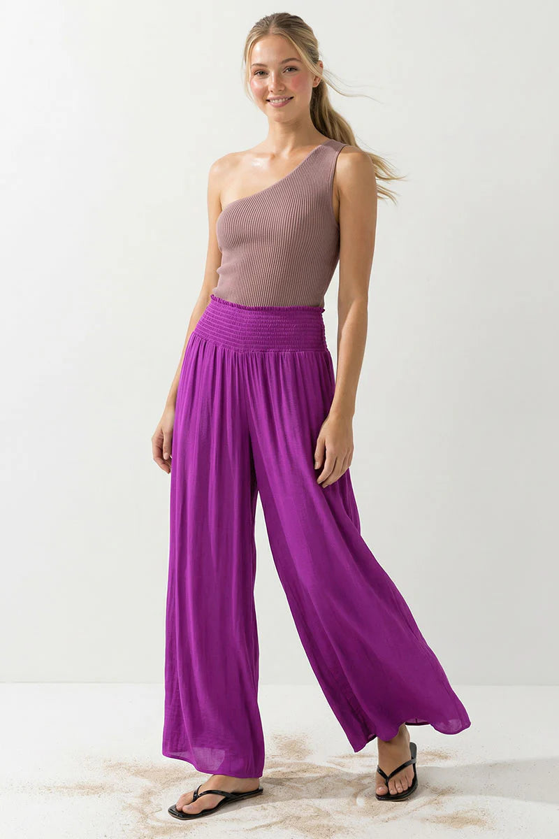 Smocked Waist Palazzo Pant
