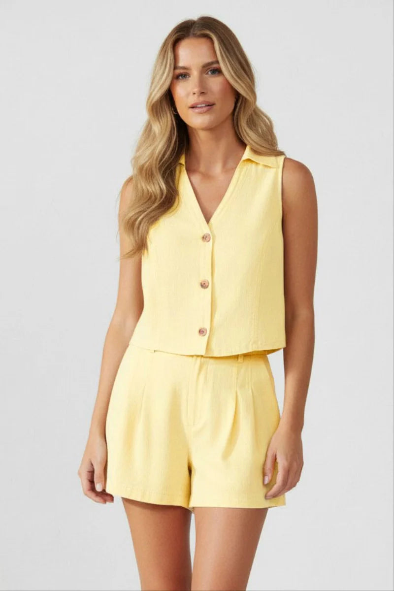 Cropped Button Vest