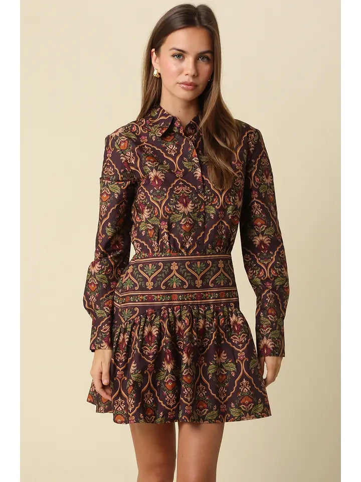 Gianna Paisley Mini Dress