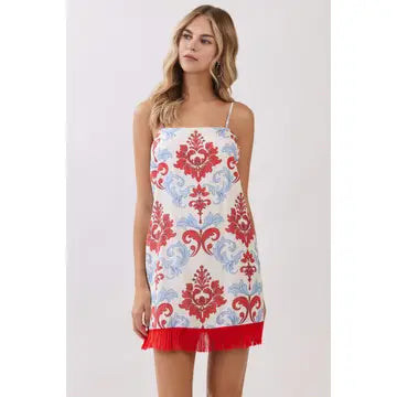 Fringe Hem Mini Dress