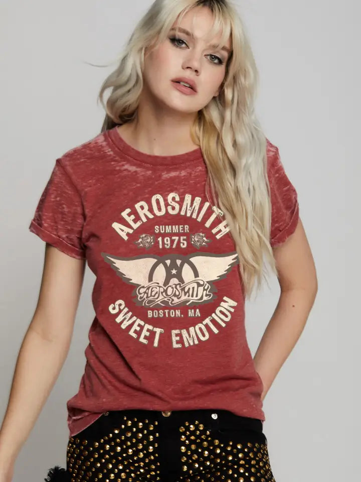 Aerosmith Sweet Emotion Burn Out Graphic Tee