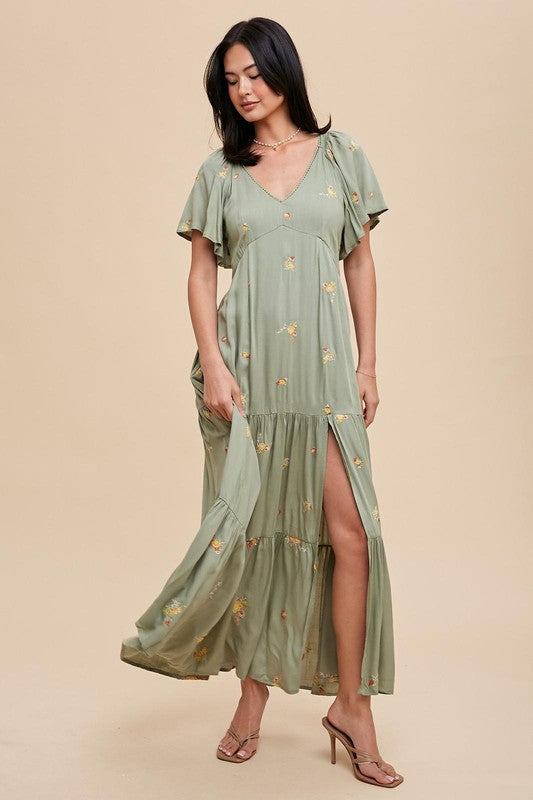 Load image into Gallery viewer, All Over Embroidered Maxi Dress
