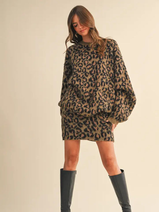 Animal Print Sweater Set