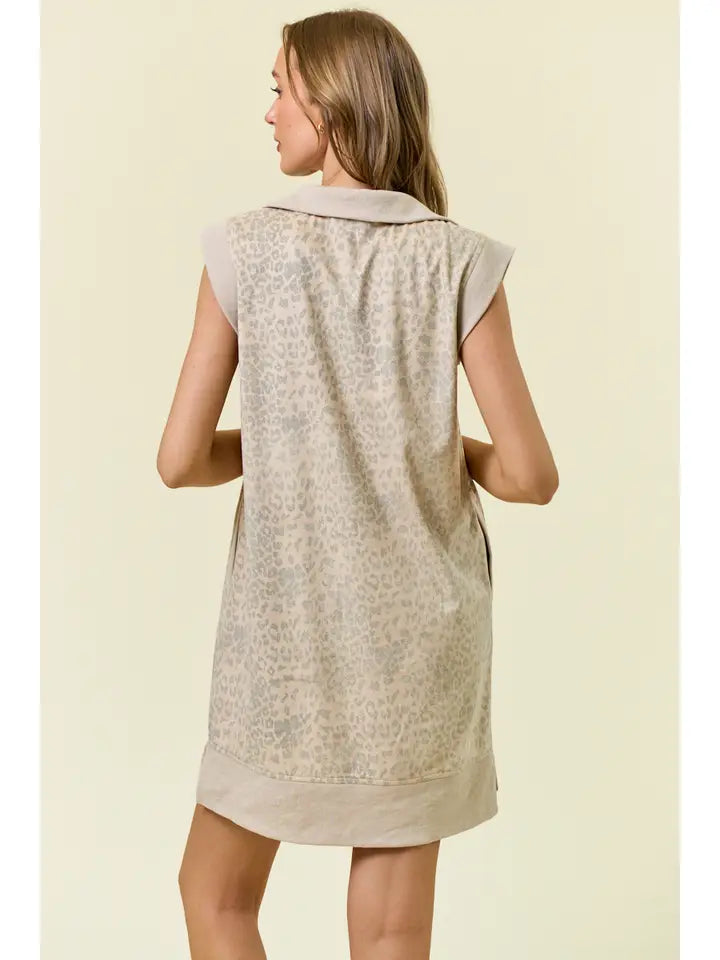 Animal Print Suede Mini Dress