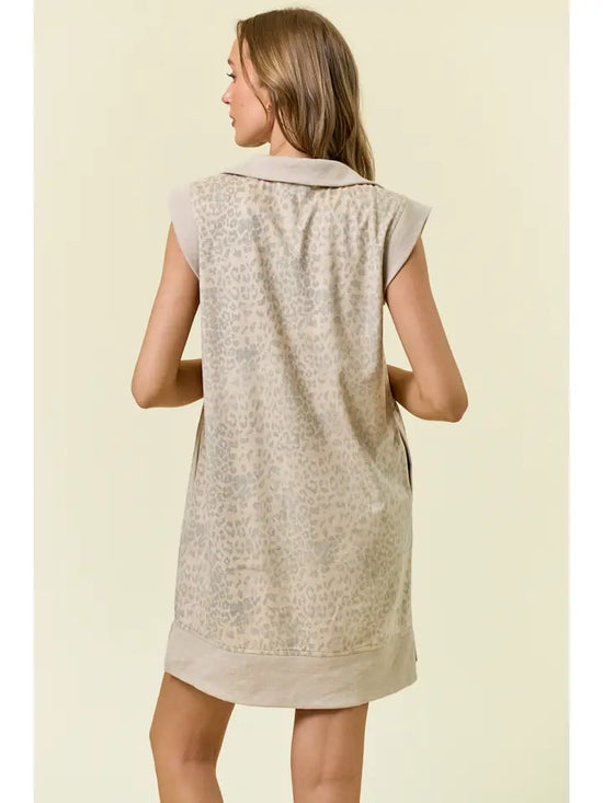 Animal Print Suede Mini Dress