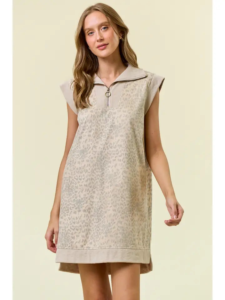 Animal Print Suede Mini Dress