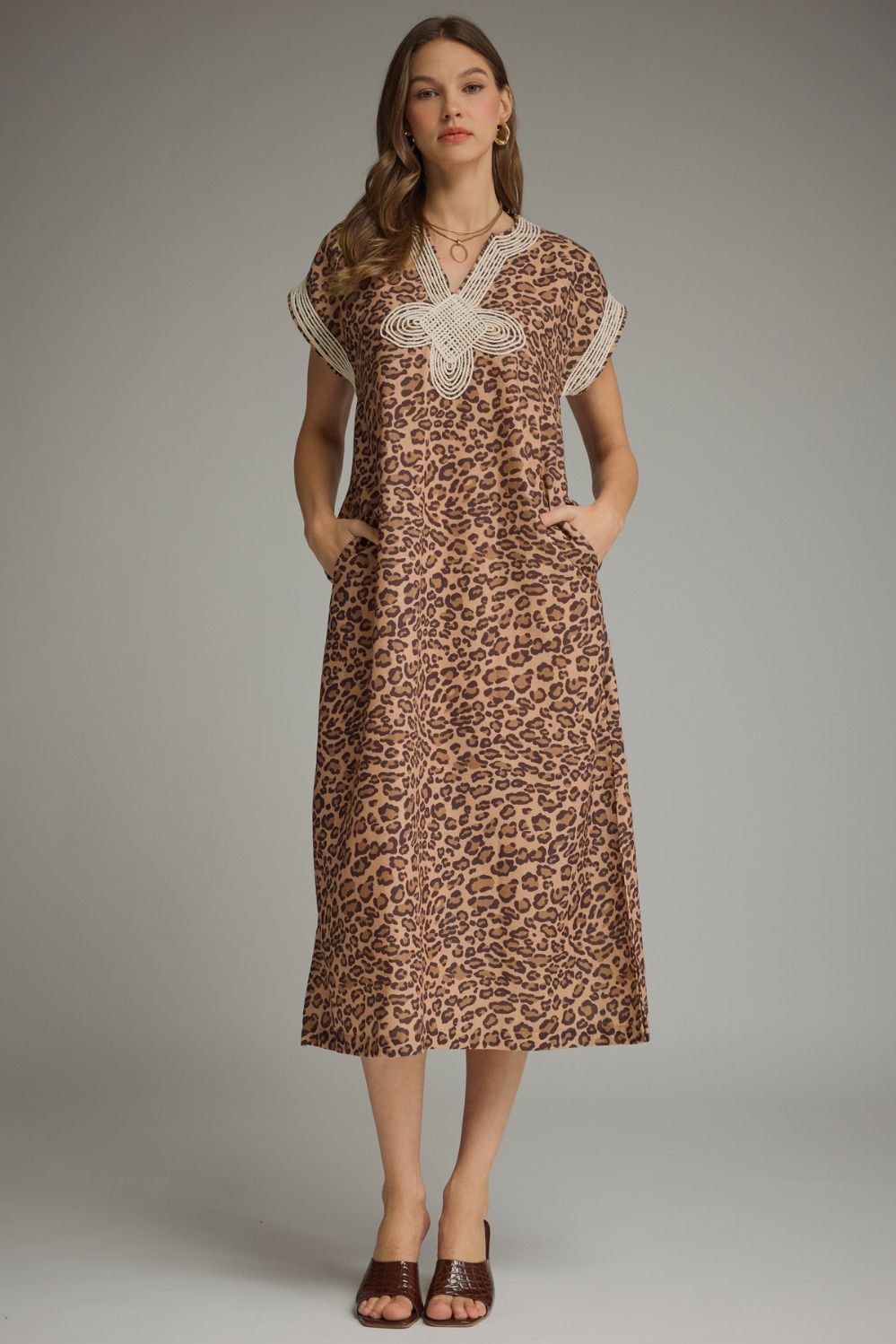 Applique Leopard Dress