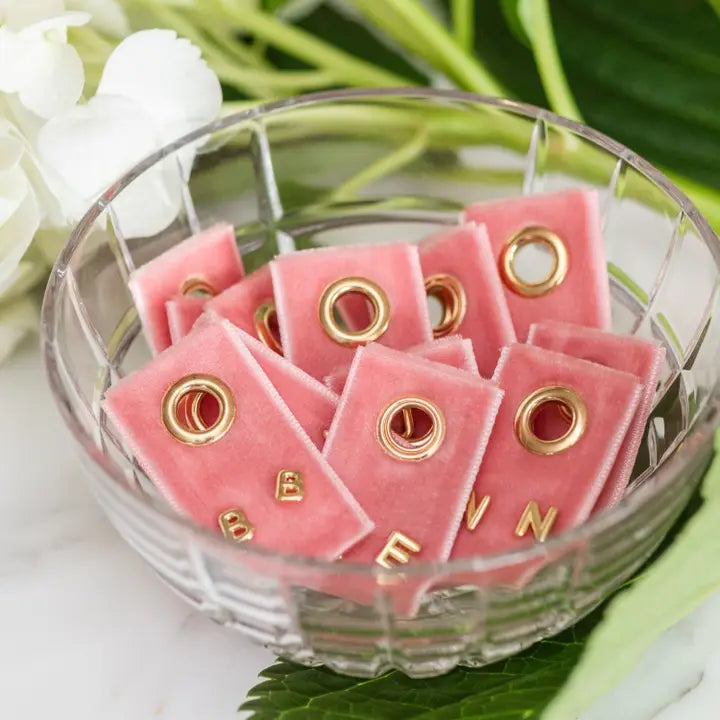 Assorted Initial Studs On Velvet