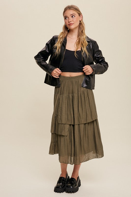 Asymmetrical Layered Maxi Skirt