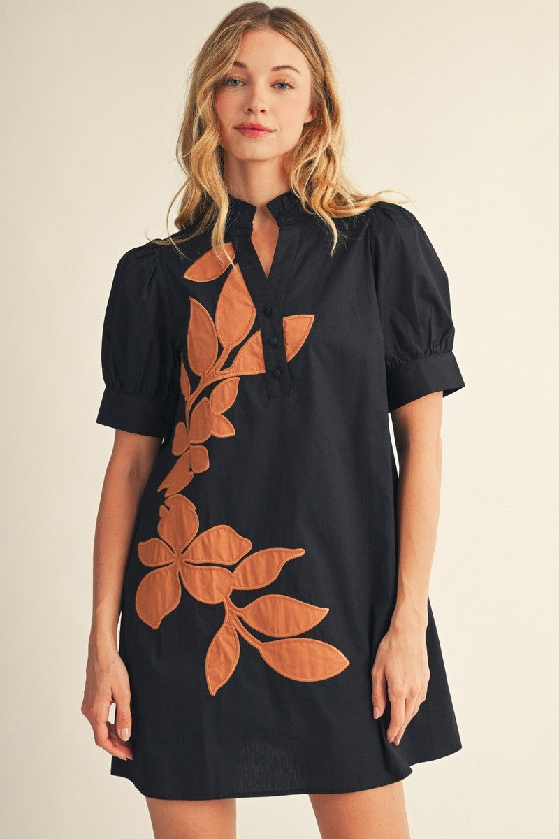 Embroidered Applique Accent Dress